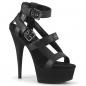 Preview: Sale DELIGHT-637 Pleaser Damen High Heels Plateau Sandaletten schwarz Lederoptik 35