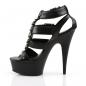 Preview: Sale DELIGHT-658 Pleaser High-Heels Plateausandaletten schwarz matt T-Riemchen 41