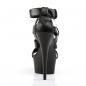 Preview: Sale DELIGHT-658 Pleaser High-Heels Plateausandaletten schwarz matt T-Riemchen 41
