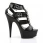 Preview: Sale DELIGHT-658 Pleaser High-Heels Plateausandaletten schwarz matt T-Riemchen 41