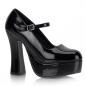 Preview: Sale DOLLY-50 DemoniaCult Mary Jane High-Heels Plateau Riemchenpumps schwarz Lack 36