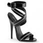 Preview: Sale DOMINA-119 Devious Stilettoabsatz High Heels Sandaletten schwarz Lack Zipperlook 39