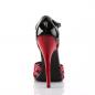 Preview: Sale DOMINA-412 Devious Stiletto High Heels Pumps schwarz rot Lack seitlich offen 43