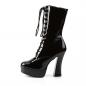 Preview: Sale ELECTRA-1020 Pleaser high heels platform lace-up front ankle boots black patent 44