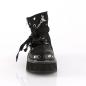Preview: Auktion EMILY-317 vegane DemoniaCult Damen Booties schwarz Leinen Lederoptik Nieten Ketten 36