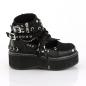 Preview: Auktion EMILY-317 vegane DemoniaCult Damen Booties schwarz Leinen Lederoptik Nieten Ketten 36