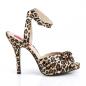 Preview: Sale EVE-01 Pleaser Pink Label High-Heels Sandaletten Fesselriemchen Leopard Satin 43