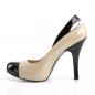 Preview: Sale EVE-07 Pleaser Pink Label High-Heels Cutout Pumps schwarz-creme Lack 42