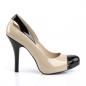 Preview: Sale EVE-07 Pleaser Pink Label High-Heels Cutout Pumps schwarz-creme Lack 42