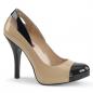 Preview: Sale EVE-07 Pleaser Pink Label High-Heels Cutout Pumps schwarz-creme Lack 42