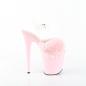 Preview: FLAMINGO-808FUR Damen Plateau Riemchen Sandaletten klar babypink mit Kunstfell