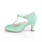 Preview: Auktion FLAPPER-26 Pin Up Couture Lochmuster T-Riemchen Pumps mint Lederoptik 41
