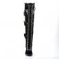 Preview: Sale GLAM-300 DemoniaCult High-Heels Overkneestiefel schwarz Lederoptik Samt Schleifen 40