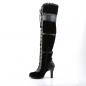 Preview: Sale GLAM-300 DemoniaCult High-Heels Overkneestiefel schwarz Lederoptik Samt Schleifen 40