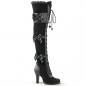 Preview: Sale GLAM-300 DemoniaCult High-Heels Overkneestiefel schwarz Lederoptik Samt Schleifen 40