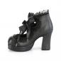 Preview: Sale GOTHIKA-53 DemoniaCult Plateaupumps knöchelhoch Herzauschnitte schwarz matt 38