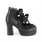 Preview: Sale GOTHIKA-53 DemoniaCult Plateaupumps knöchelhoch Herzauschnitte schwarz matt 38