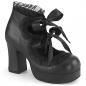 Preview: Sale GOTHIKA-53 DemoniaCult Plateaupumps knöchelhoch Herzauschnitte schwarz matt 38