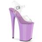 Preview: INFINITY-908 Pleaser Damen High Heels Plateau klare Riemchen Sandaletten lavendel