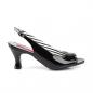 Preview: Sale JENNA-02 Pleaser Pink Label Damen Slingback Peep Toe Pumps schwarz Lack Spulenabsatz 40