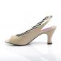 Preview: Sale JENNA-02 Pleaser Damen Slingback Peep Toe Pumps creme Lack Spulenabsatz 43