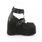 Preview: Sale KERA-12 DemoniaCult Platauschuhe schwarz Doppelriemchen Spikes Metallplatte 42