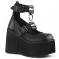 Preview: Sale KERA-12 DemoniaCult Platauschuhe schwarz Doppelriemchen Spikes Metallplatte 42