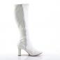 Preview: KIKI-350 Funtasma Damen Stretch Stiefel mit Reißverschluss Blockabsatz weiß Lederlook
