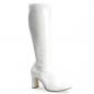 Preview: KIKI-350 Funtasma Damen Stretch Stiefel mit Reißverschluss Blockabsatz weiß Lack