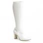 Preview: KIKI-350 Funtasma Damen Stretch Stiefel mit Reißverschluss Blockabsatz weiß Lederlook