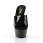 Preview: KISS-201MG Pleaser High-Heels Plateaupantoletten schwarz Lack Miniglitter