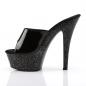 Preview: KISS-201MG Pleaser High-Heels Plateaupantoletten schwarz Lack Miniglitter