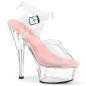 Preview: KISS-208 Pleaser Damen High-Heels Plateausandaletten transparent babypink günstig