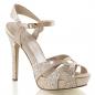 Preview: LUMINA-23 Fabulicious Damen Riemchen Sandaletten Strass champagner Satin