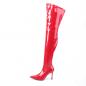 Preview: Sale LUST-3000 Funtasma High-Heels Overkneestiefel rot Stretchlack Größe 39