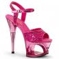 Preview: Sale MOON-710GT Pleaser high heels sandal cut-out platform glitter hot pink tinted 38