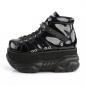 Preview: Sale NEPTUNE-100 DemoniaCult platform lace-up shoe black silver glitter uv reactive 41
