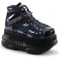 Preview: Sale NEPTUNE-100 DemoniaCult platform lace-up shoe black silver glitter uv reactive 41