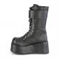 Preview: Sale PETROL-150 DemoniaCult wedge platform boots black vegan leather ornamental zipper 42