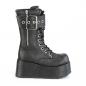 Preview: Sale PETROL-150 vegane DemoniaCult Unisex Keilplateau Stiefel schwarz Lederlook Zierzipper 42