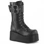 Preview: Sale PETROL-150 vegane DemoniaCult Unisex Keilplateau Stiefel schwarz Lederlook Zierzipper 42