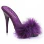 Preview: Sale POISE-501F Fabulicious Damen Stiletto Pantoletten lila Satin Marabufell 38