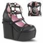 Preview: Sale POISON-25-1 DemoniaCult Damen Plateaupumps Käfigstil Pentagramm schwarz matt 38