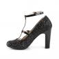 Preview: Sale QUEEN-01 Pleaser Damen High Heels Lack Riemchen Pumps schwarz Glitter 44