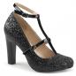 Preview: Sale QUEEN-01 Pleaser Damen High Heels Lack Riemchen Pumps schwarz Glitter 46