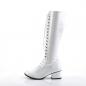 Preview: Sale RETRO-302 Funtasma kniehohe Damen Retro Schnür Stiefel weiß Stretchlack Blockabsatz 38