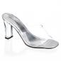 Preview: Sale ROMANCE-301 Fabulicious Damen Pantoletten transparent mit rechteckigen Absatz 39