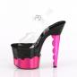 Preview: SCALLOP-708-2HGM Pleaser High-Heels Plateausandaletten klar schwarz hotpink Chrom