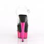 Preview: SCALLOP-708-2HGM Pleaser High-Heels Plateausandaletten klar schwarz hotpink Chrom