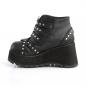 Preview: Sale SCENE-30 DemoniaCult Damen Plateau Stiefeletten Totenkopf Schnallen schwarz matt 39